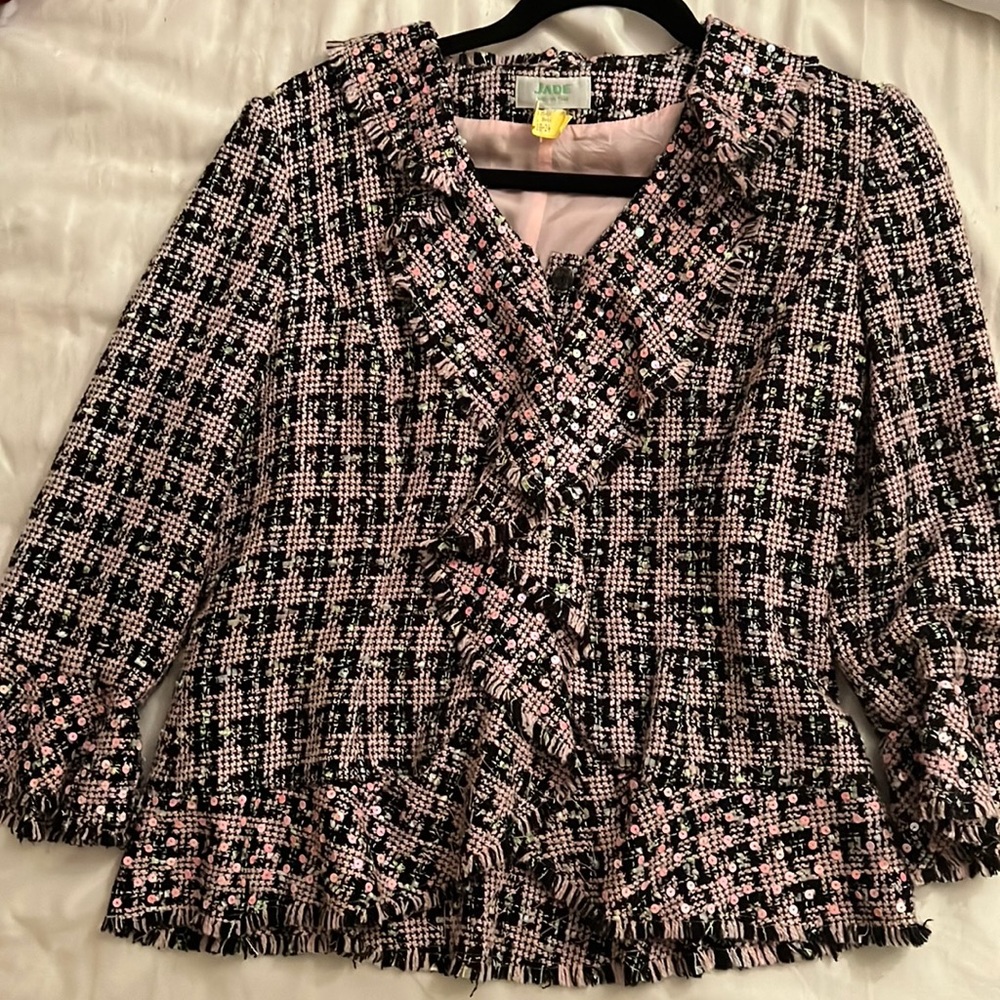 Pink and black blouse